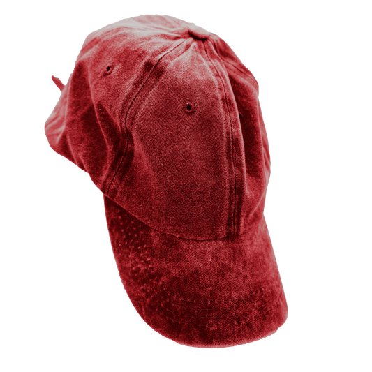 Acid Washed Dad Cap - Night Red